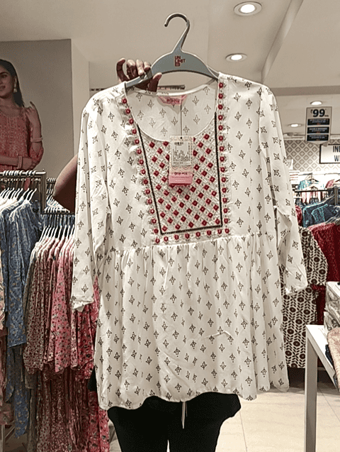 off white rayon kurti - 20724316 - Standard Image - 0