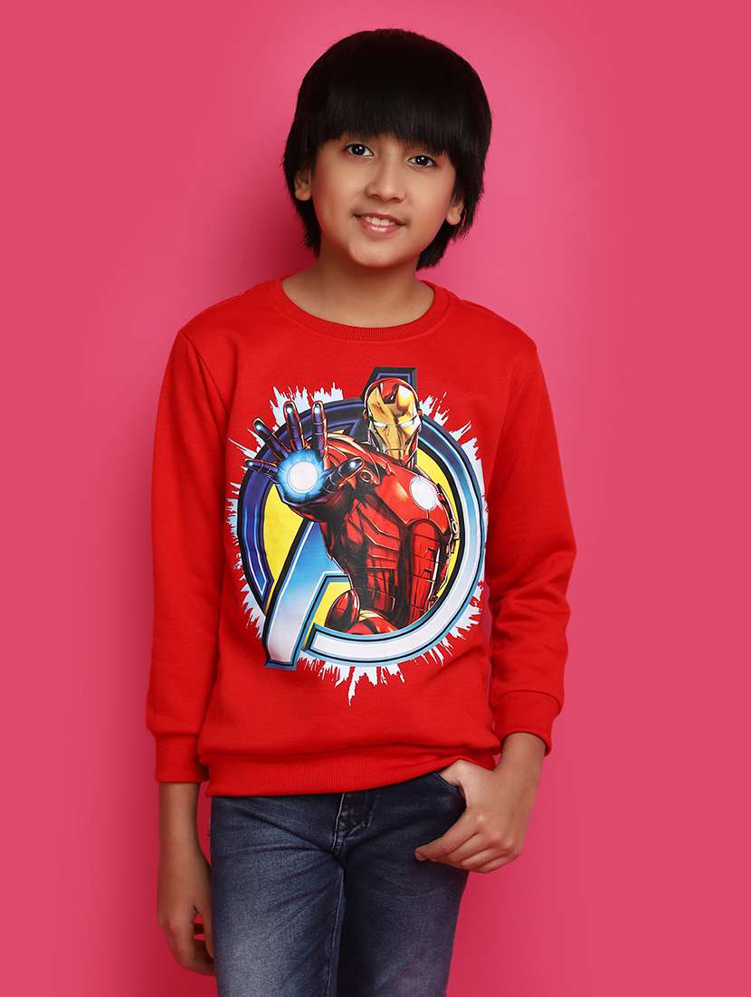 boys round neck front print sweatshirt