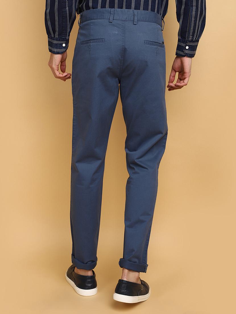 blue cotton chinos casual trousers - 20724383 - Standard Image - 3