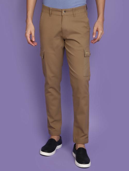 khaki cotton joggers track pant - 20724386 -  Standard Image - 0