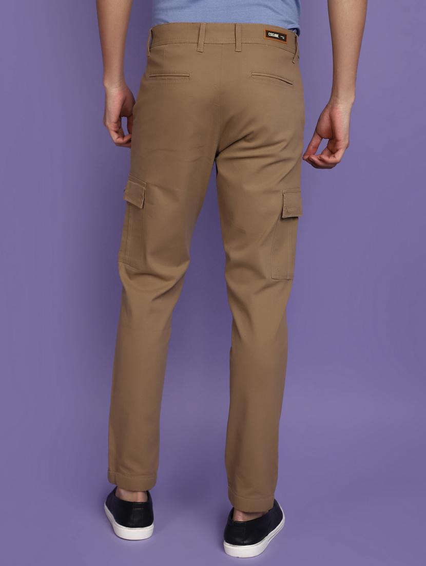 khaki cotton joggers track pant - 20724386 - Standard Image - 3
