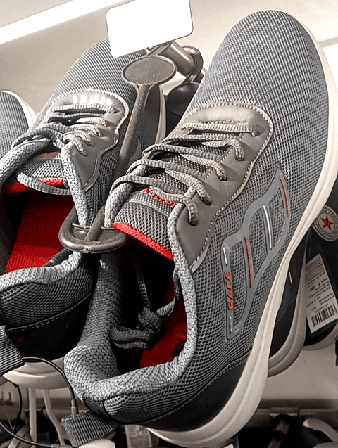 grey pu (polyurethane) sports shoes - 20724421 -  Standard Image - 0