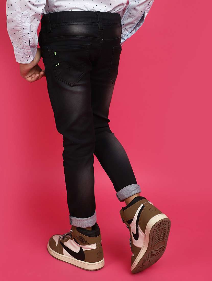 solid black washed slim fit jeans - 20724518 -  Standard Image - 3