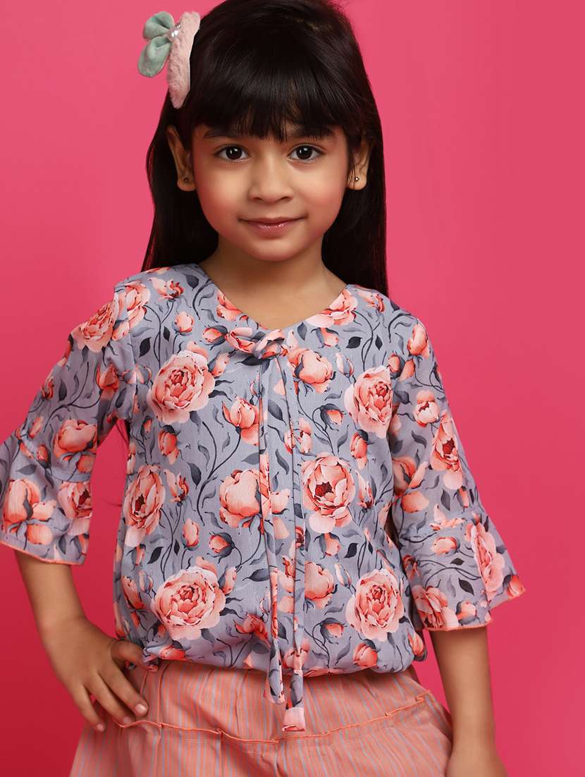 girls floral print skirt top set - 20724541 -  Standard Image - 3
