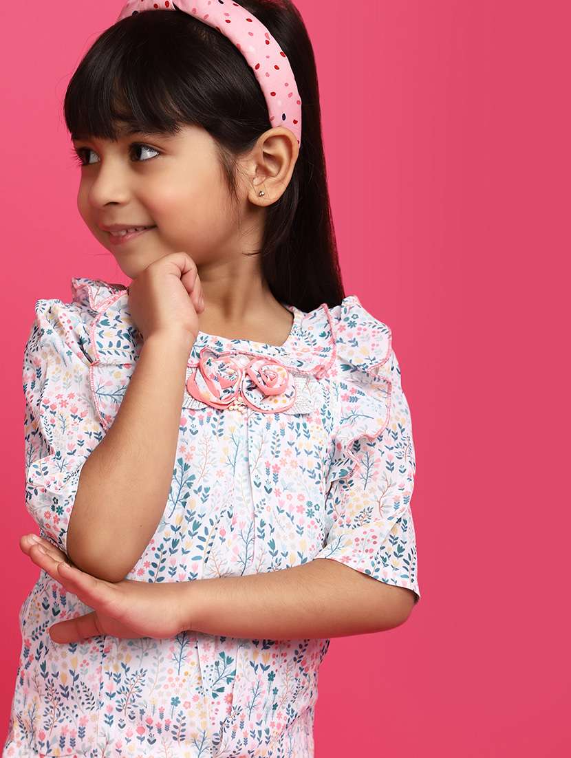 girls round neck printed full length set - 20724542 -  Standard Image - 3