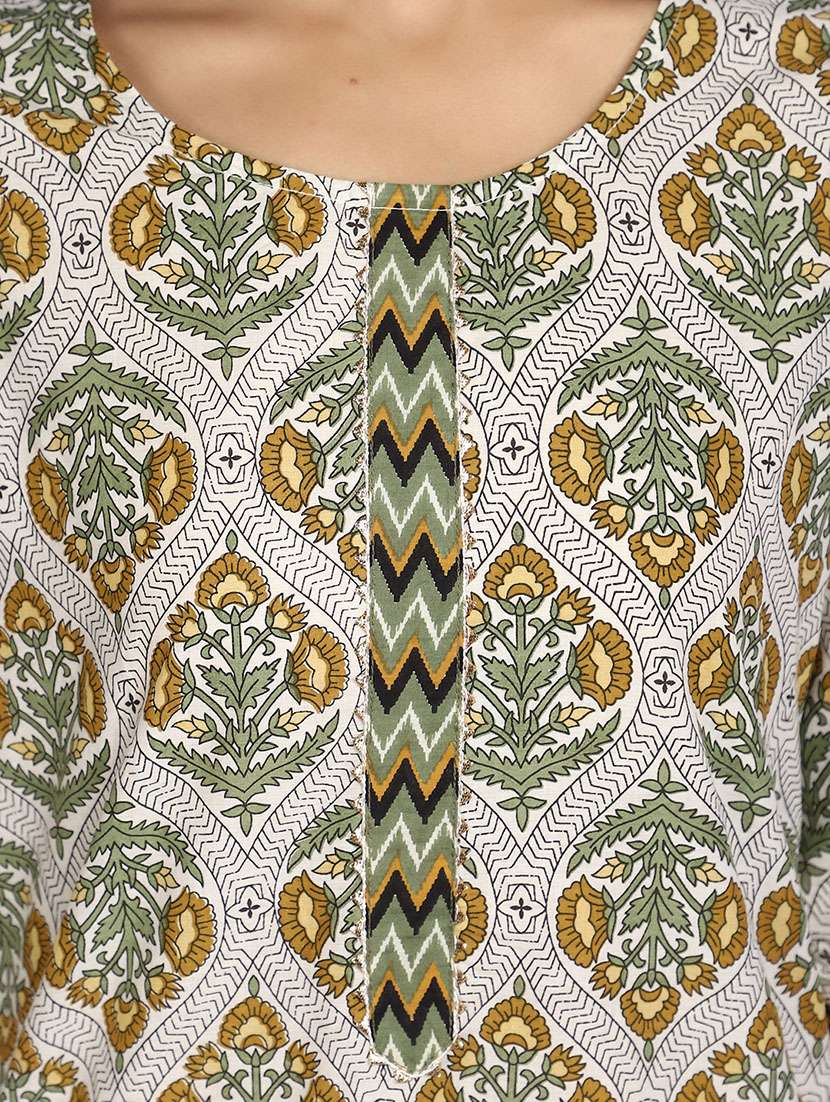 women white round neck straight kurta - 20724586 -  Standard Image - 5