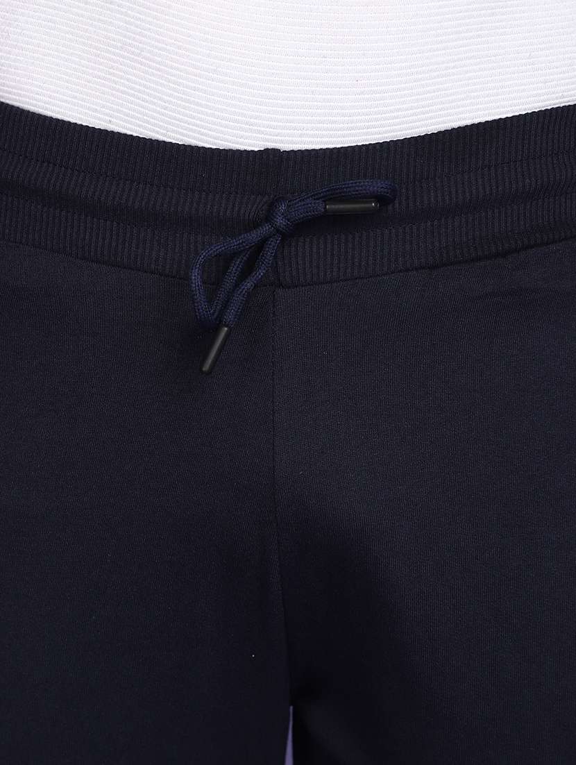 men navy blue placement print mid rise jogger - 20724603 -  Standard Image - 5