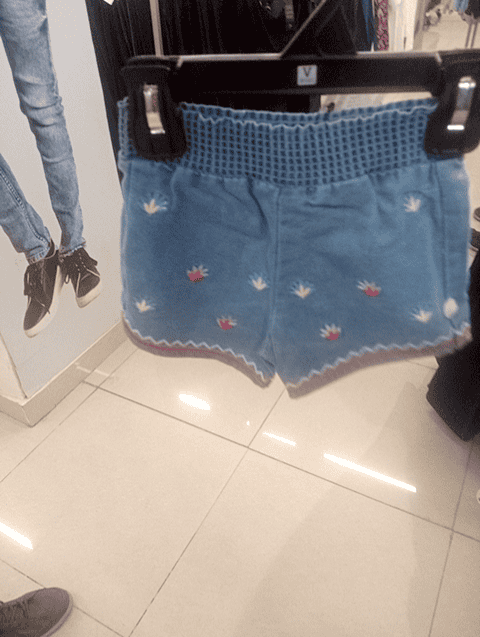 light blue silky denim shorts & three fourth - 20724734 - Standard Image - 0