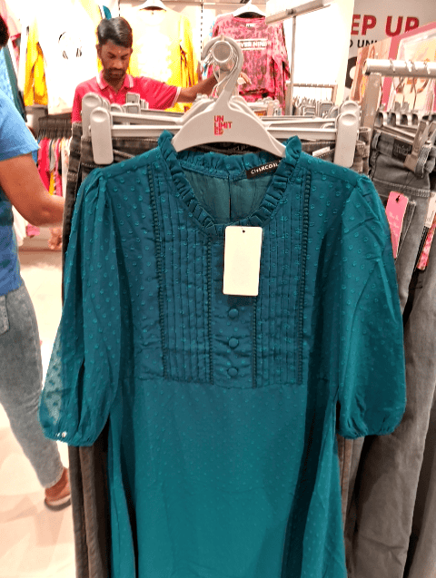teal swiss dot georgette dress - 20724794 -  Standard Image - 0