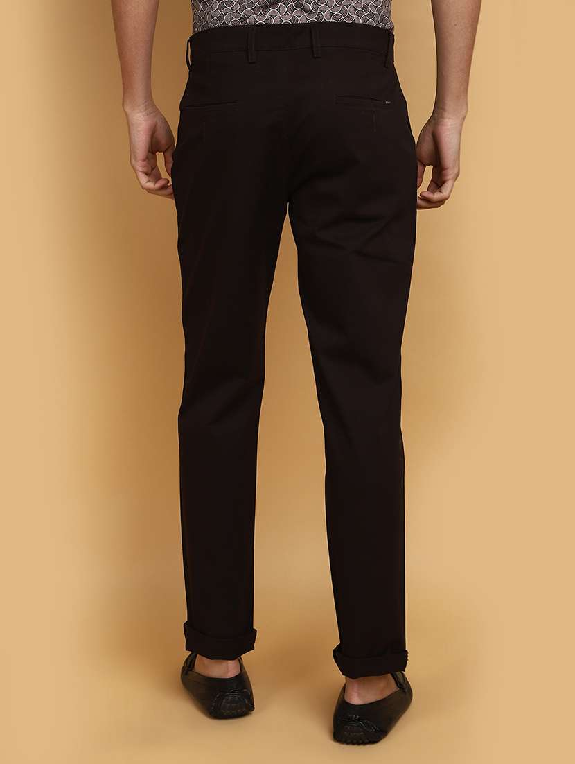 Men Brown Solids Chinos Casual Trouser - 20724925 -  Standard Image - 3