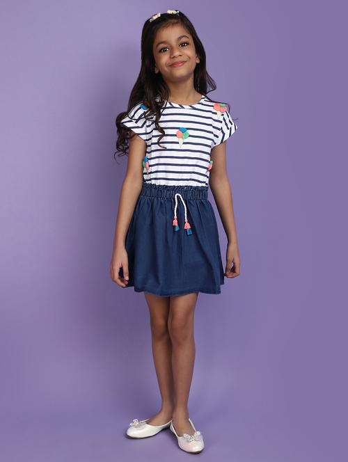 kids blue denim frock - 20724938 -  Standard Image - 0