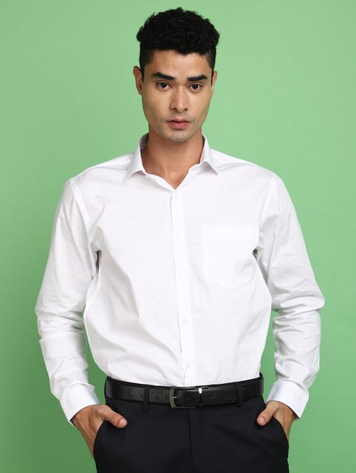 men white regular fit cotton formal shirt - 20724955 - Standard Image - 0