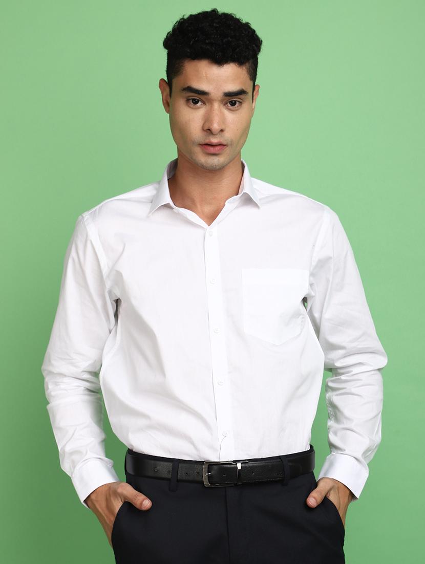men white regular fit cotton formal shirt - 20724955 - Zoom Image - 0