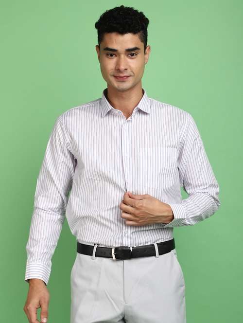 White Striped Formal Shirt