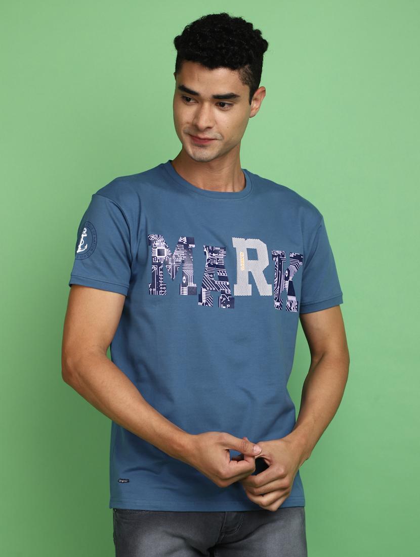 men round neck chest print t-shirt - 20725069 -  Zoom Image - 0
