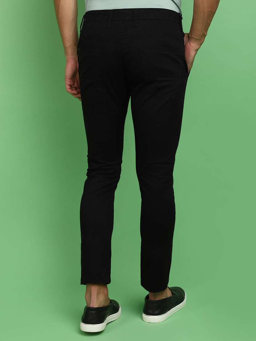 black cotton chinos casual trousers - 20725080 -  Standard Image - 3
