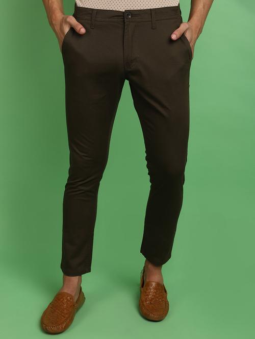 green cotton chinos casual trousers - 20725082 -  Standard Image - 0