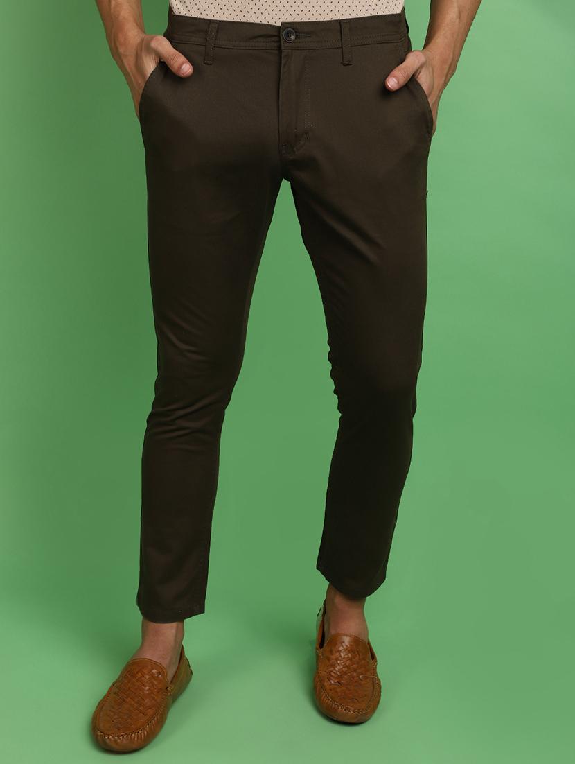 green cotton chinos casual trousers