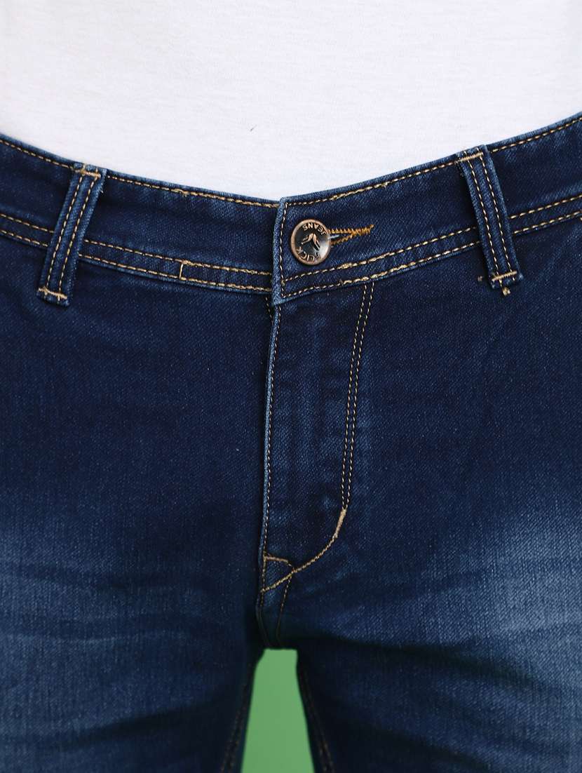 men mid rise plain denim jeans - 20725146 -  Standard Image - 5