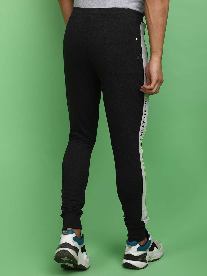 men black cotton full length joggers - 20725182 -  Standard Image - 3