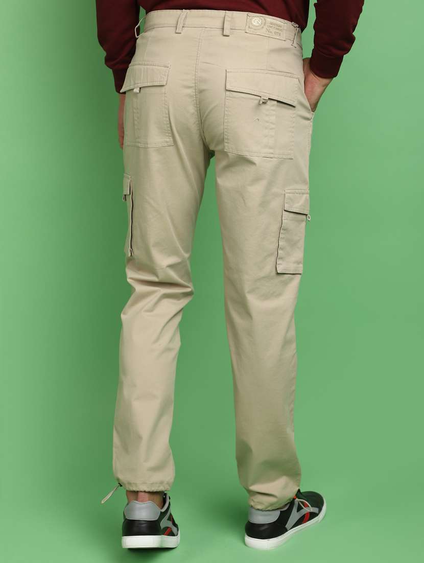men beige solid mid rise jogger - 20725255 -  Standard Image - 3