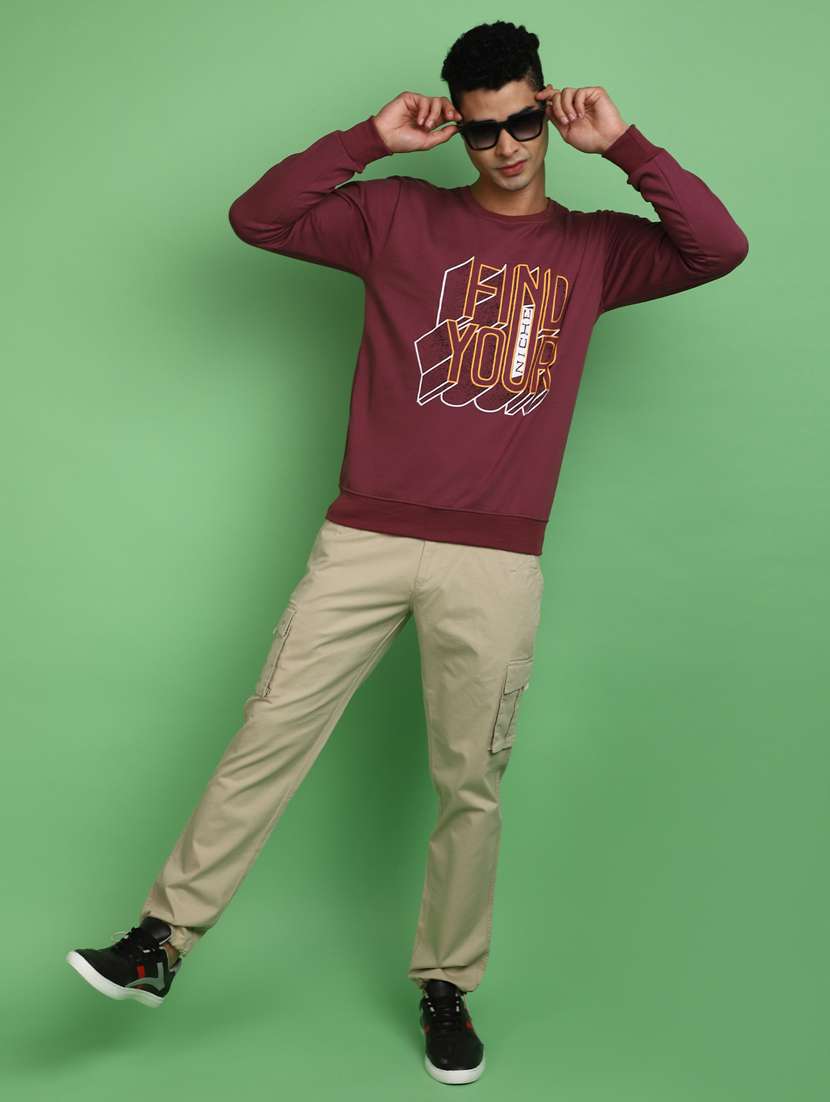 men beige solid mid rise jogger - 20725255 -  Standard Image - 5