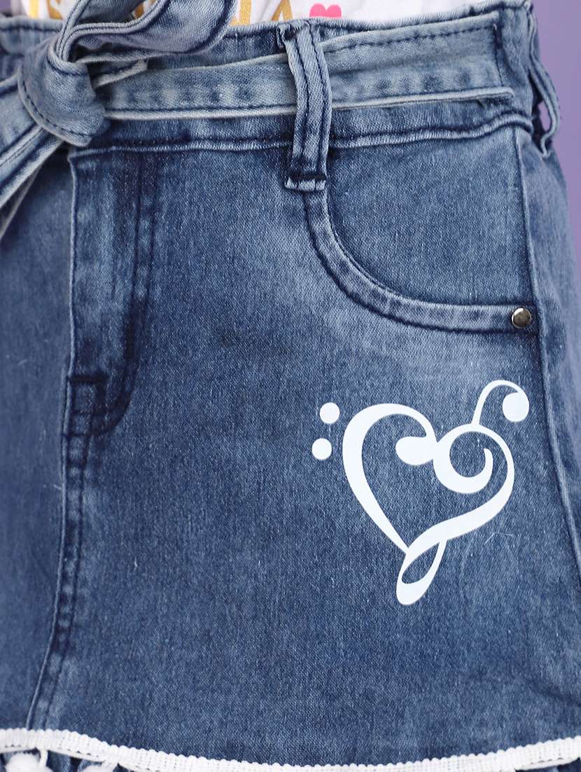 girls solid denim skirt - 20725266 -  Standard Image - 5