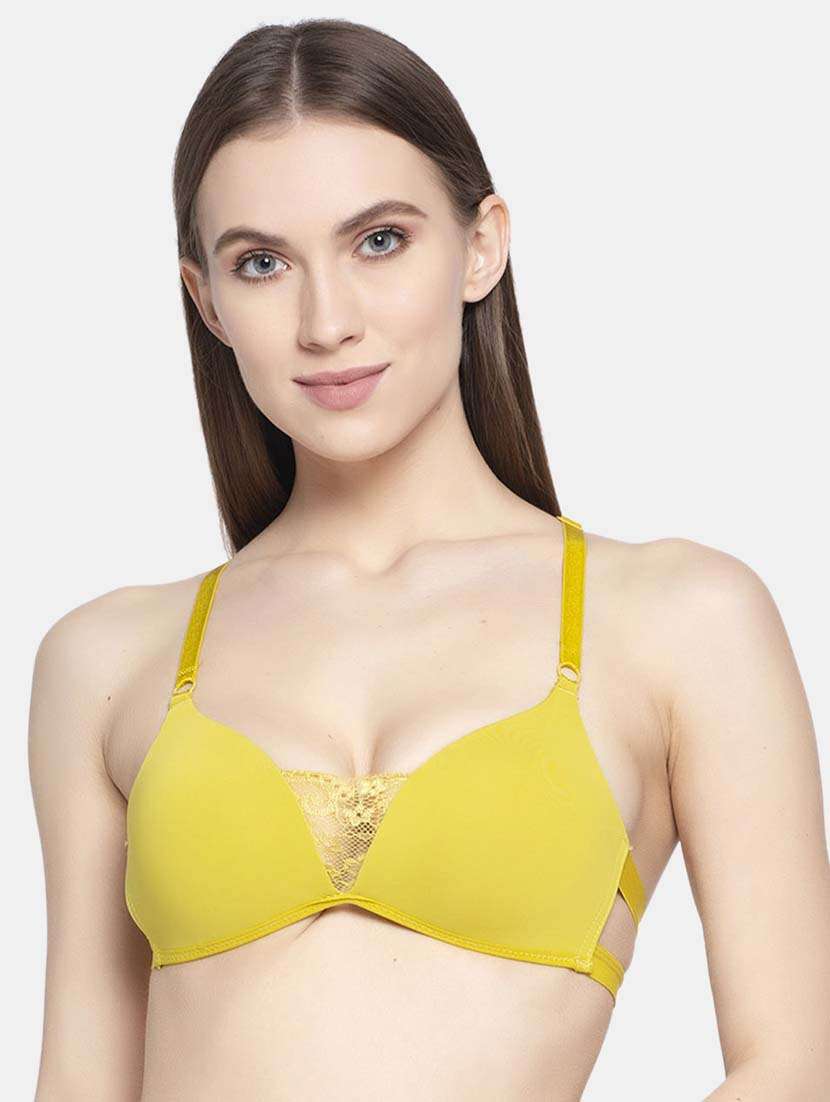 lime green polyester plunge bra - 20725562 -  Zoom Image - 0