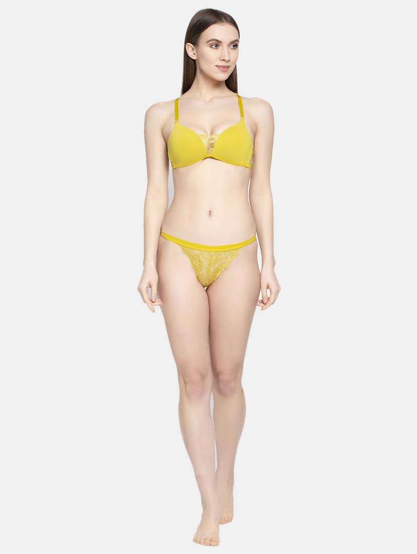 lime green polyester plunge bra - 20725562 - Standard Image - 3