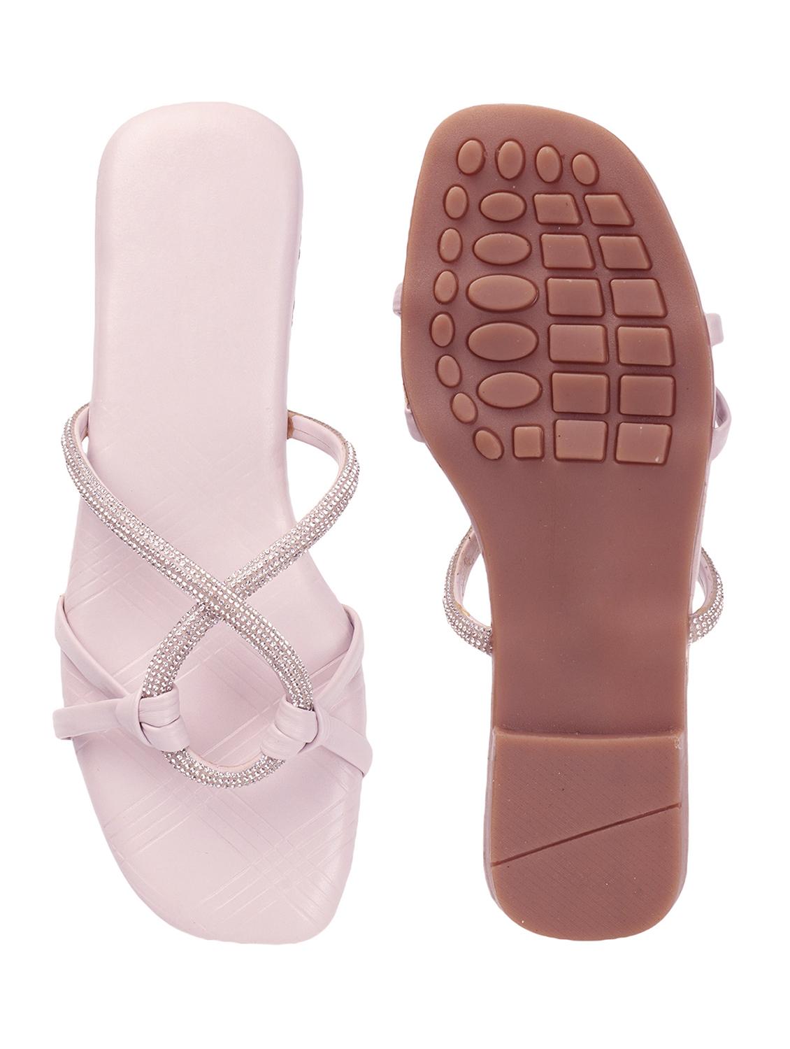 lavender synthetic slip on sandals - 20726385 - Standard Image - 3