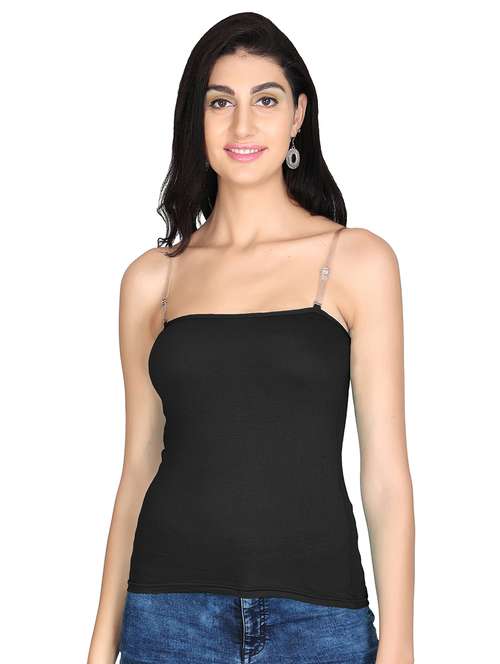 solid transparent straps camisole - 20726426 -  Standard Image - 0
