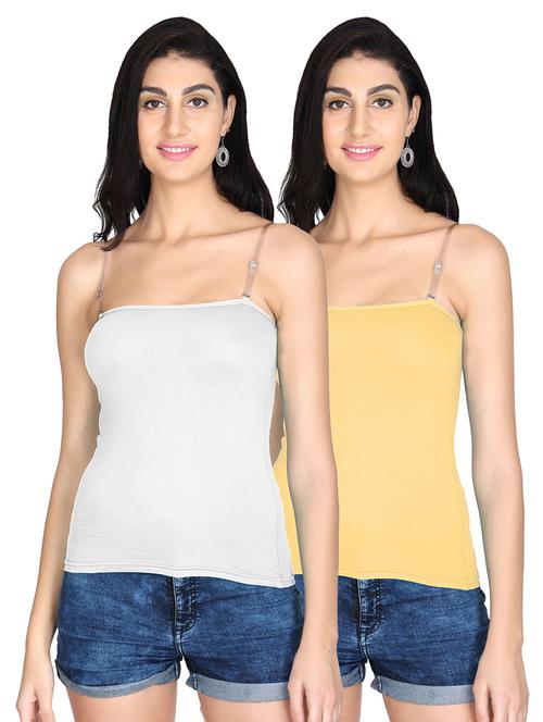 pack of 2 solid transparent straps camisoles - 20726430 - Standard Image - 0