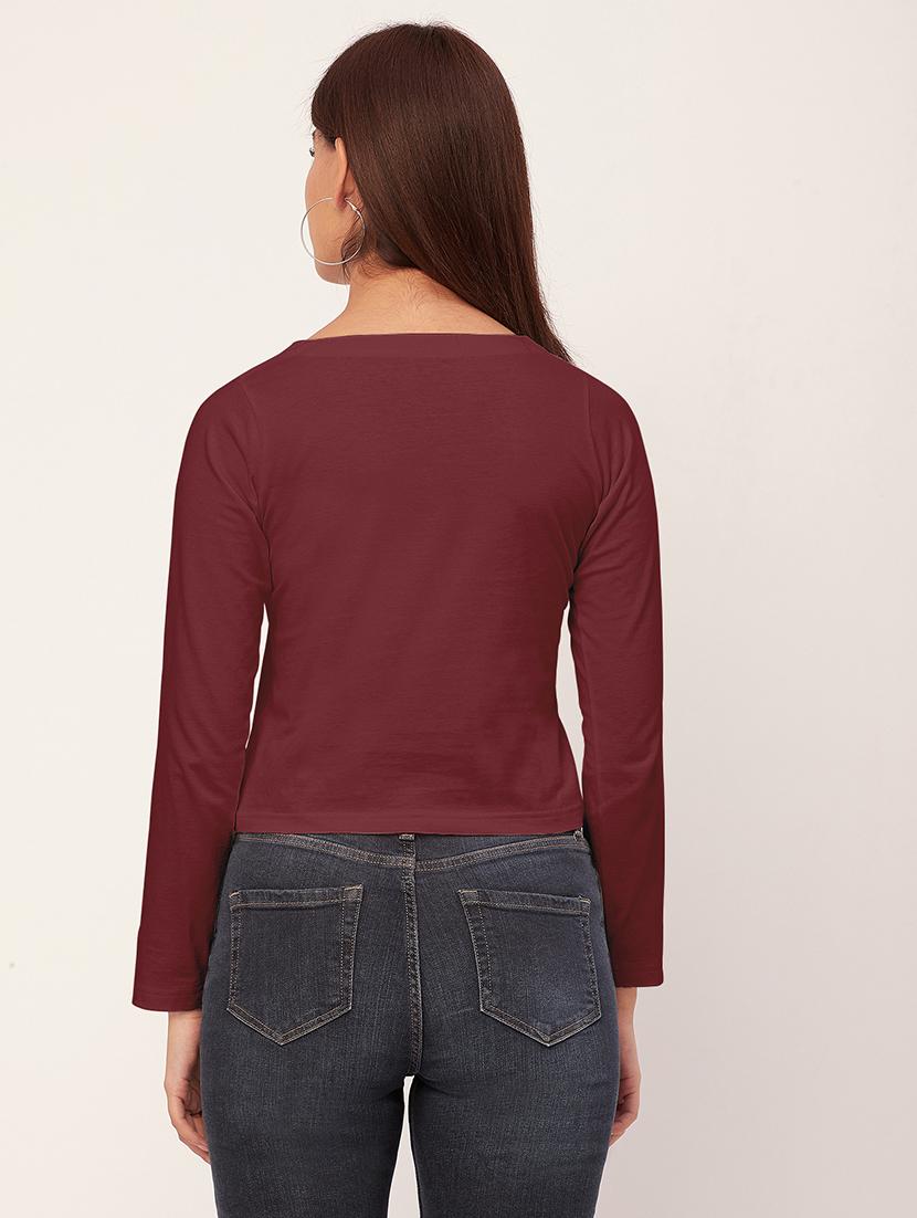 women solid long sleeves top - 20726551 - Standard Image - 3