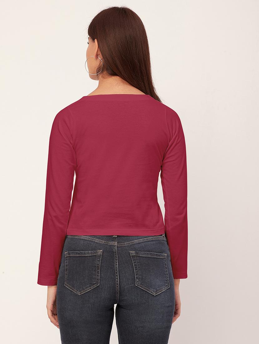 women solid long sleeves top - 20726553 - Standard Image - 3