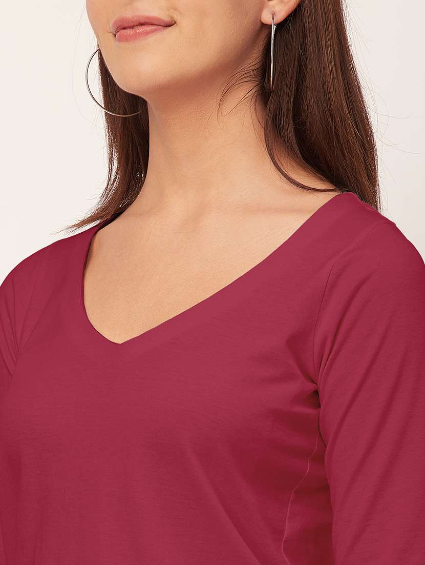 women solid long sleeves top - 20726553 - Standard Image - 5
