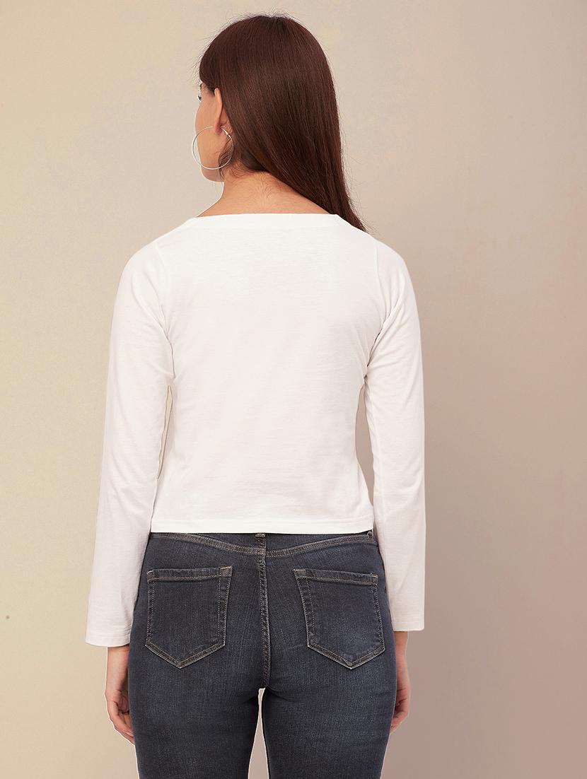women solid long sleeves top - 20726554 - Standard Image - 3