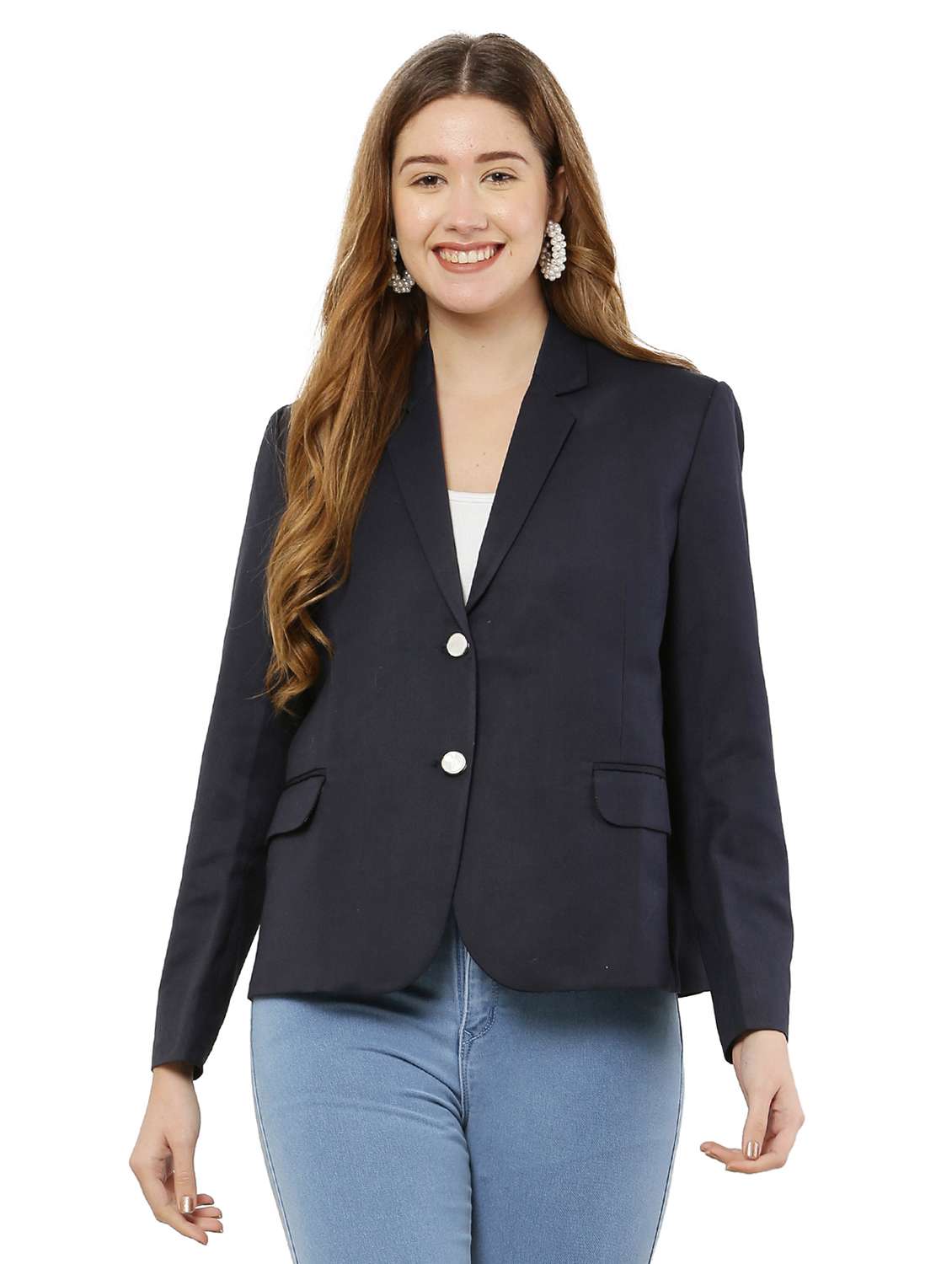 women solid single breasted blazer - 20727367 - Zoom Image - 0