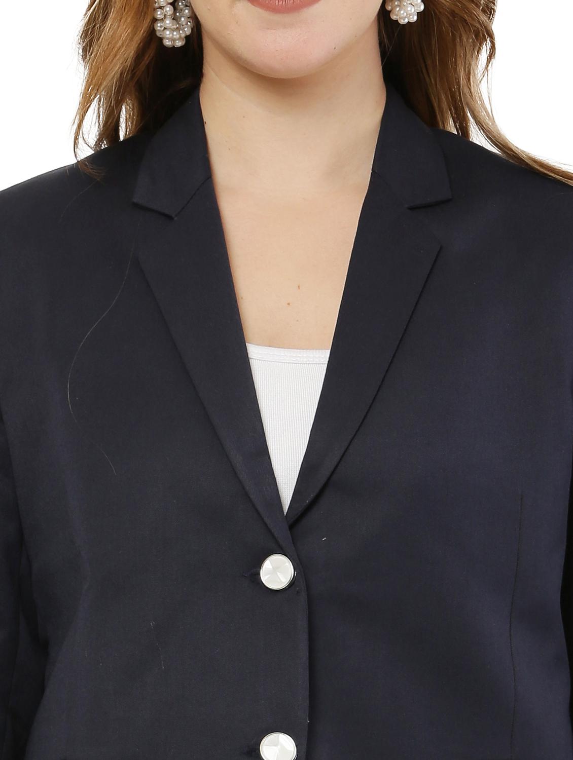 women solid single breasted blazer - 20727367 - Standard Image - 5