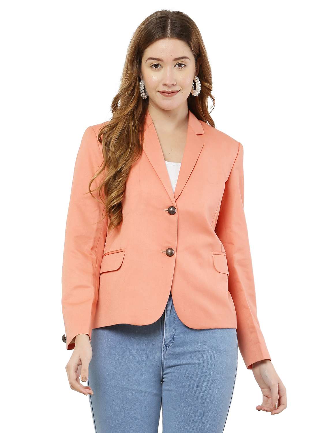 women solid single breasted blazer - 20727369 -  Zoom Image - 0