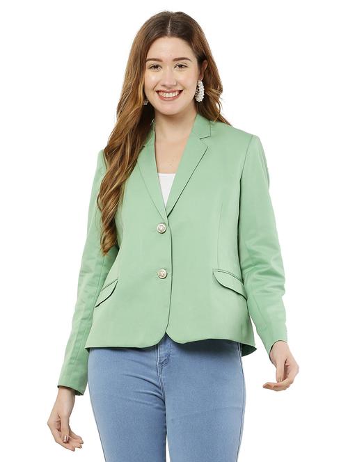 women solid single breasted blazer - 20727370 - Standard Image - 0