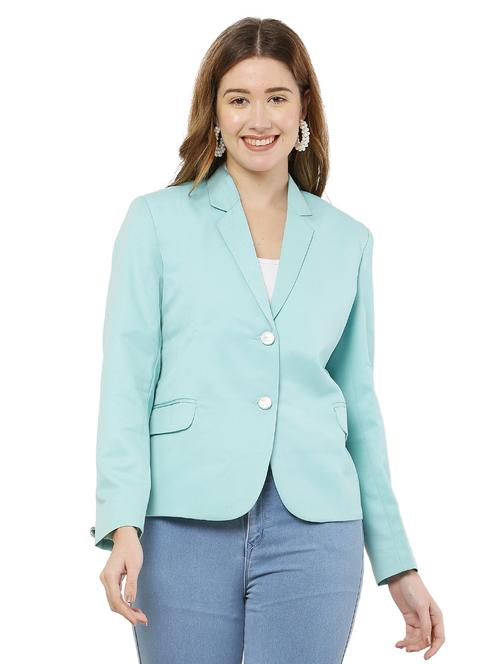 solid light blue lapel collar casual blazer - 20727371 - Standard Image - 0