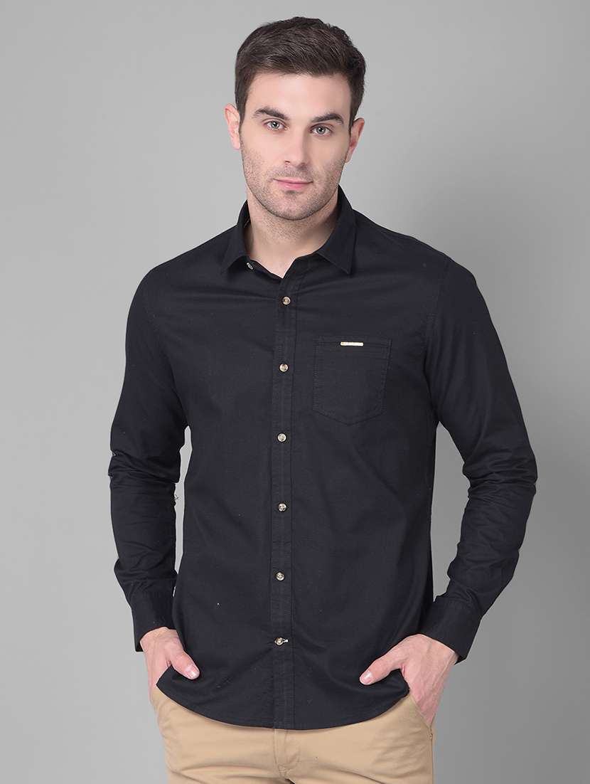 men solid collared casual shirt - 20727650 - Zoom Image - 0
