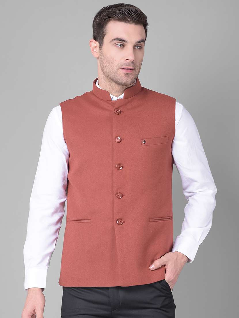 solid rust classic waist coat