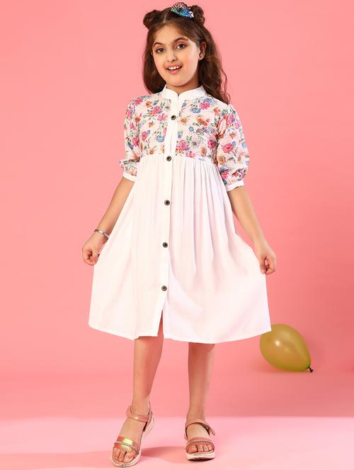 girls floral print cotton frock - 20727711 - Standard Image - 0