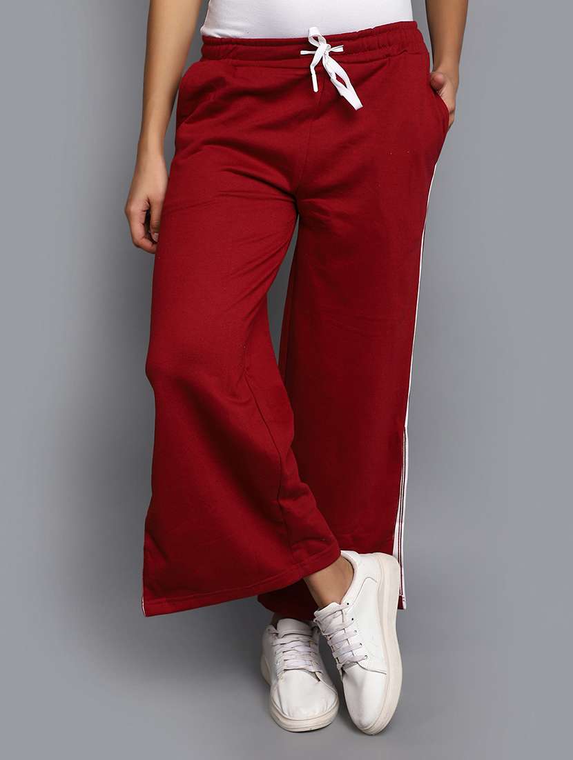 mid rise solid track pant - 20727764 - Zoom Image - 0