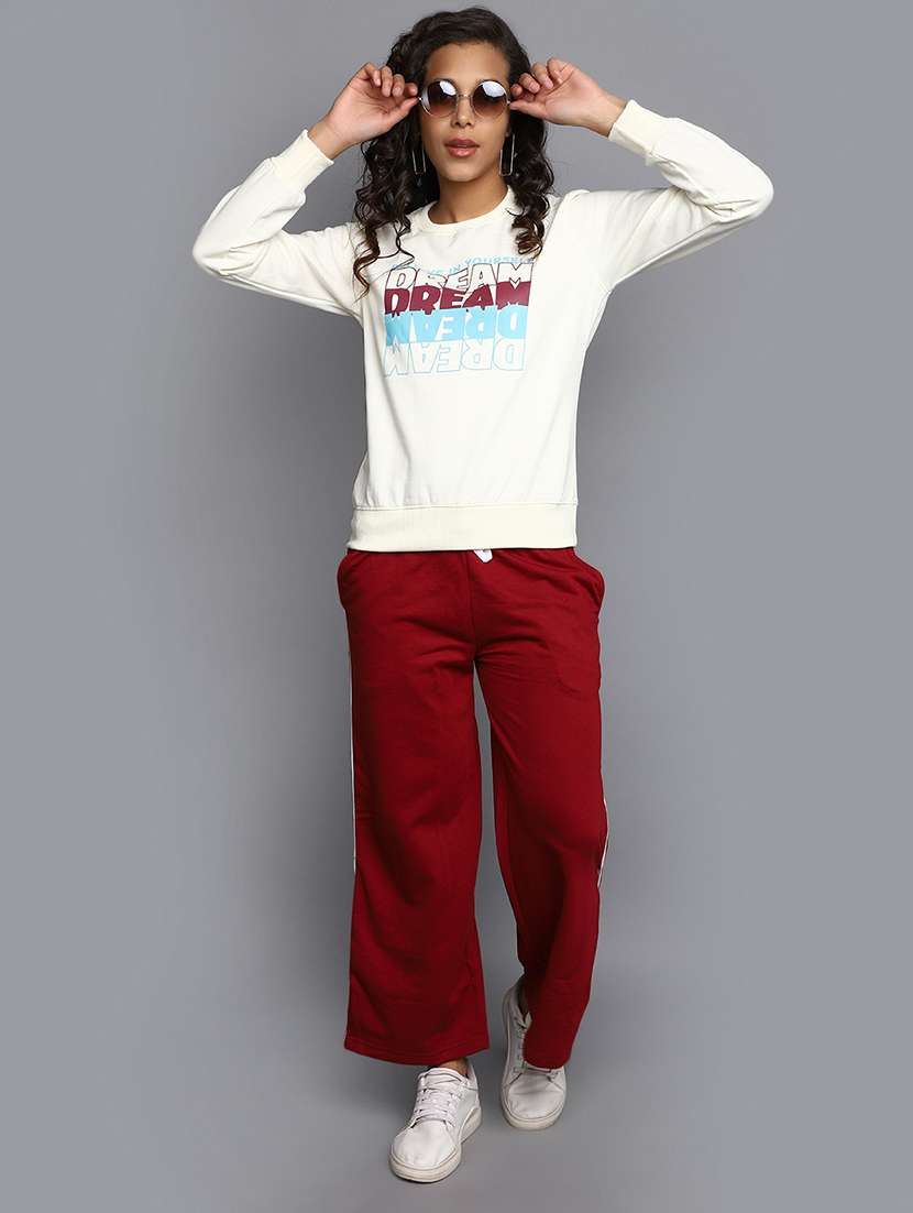 mid rise solid track pant - 20727764 - Standard Image - 3