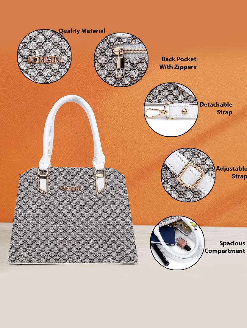 white printed handbag - 20727908 - Standard Image - 5