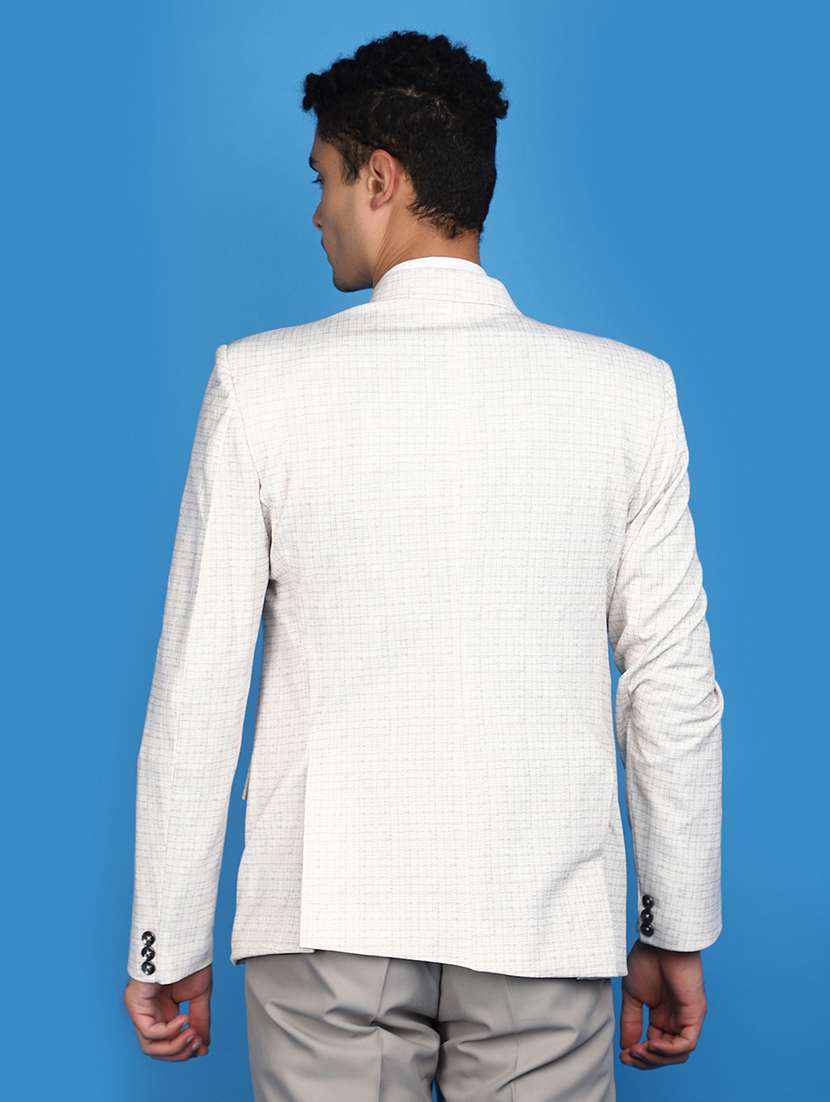 men notched lapel neck checkered casual blazer - 20728198 -  Standard Image - 3