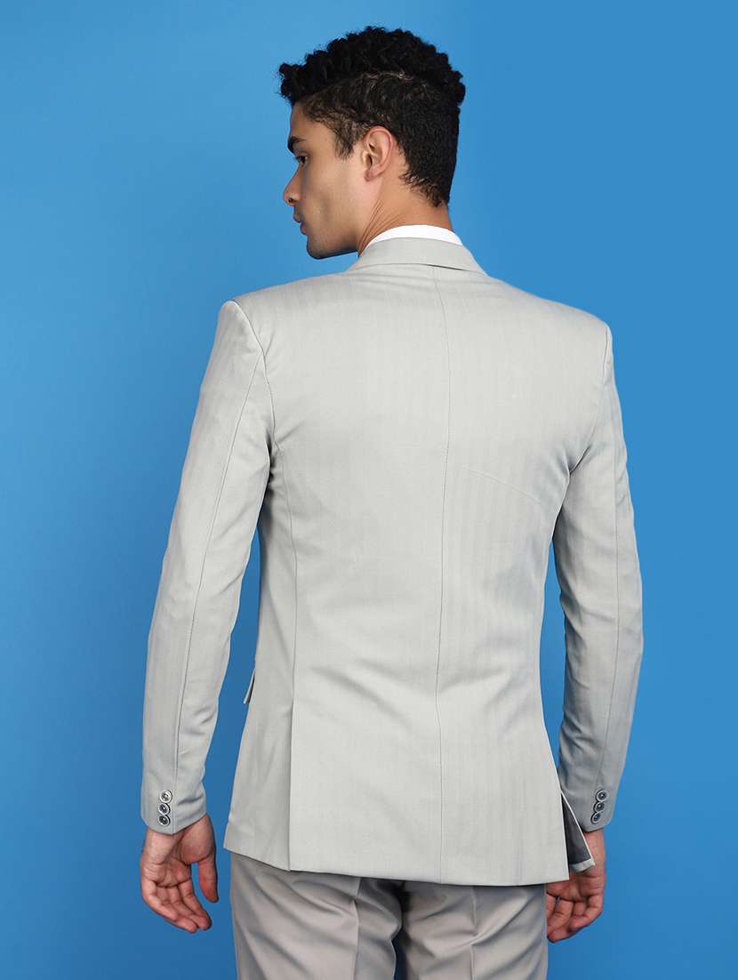 men notched lapel neck solids casual blazer - 20728199 -  Standard Image - 3