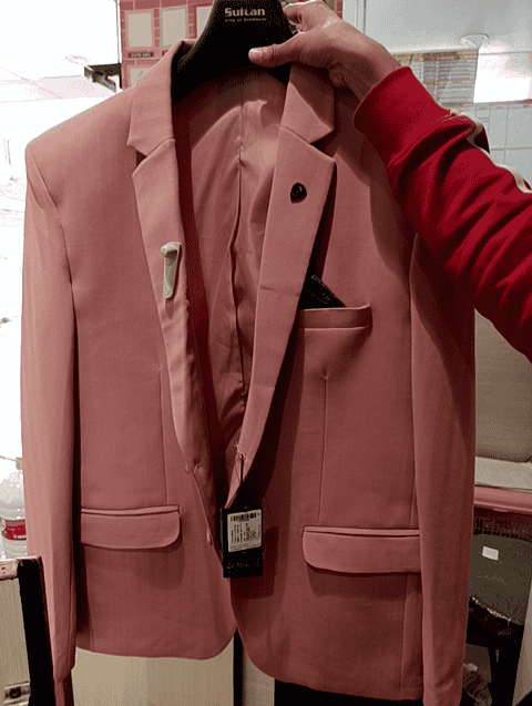 light pink lycra casual blazer - 20728202 - Standard Image - 0